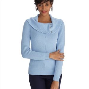 White House Black Market Cowl Neck Ice Blue Pullover XS